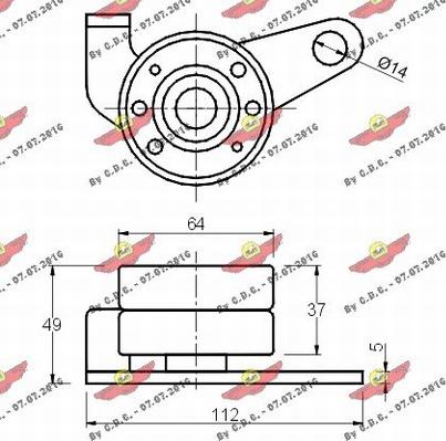 Autokit 03.033 - Spriegotājrullītis, Gāzu sadales mehānisma piedziņas siksna autodraugiem.lv