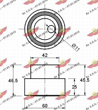 Autokit 03.027 - Spriegotājrullītis, Gāzu sadales mehānisma piedziņas siksna autodraugiem.lv