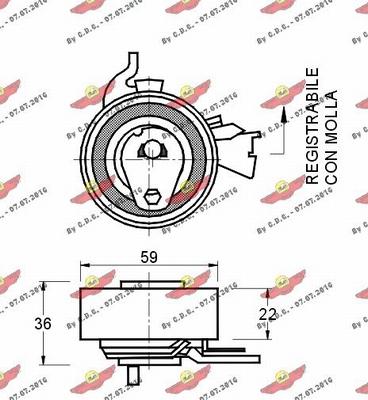 Autokit 03.102 - Spriegotājrullītis, Gāzu sadales mehānisma piedziņas siksna autodraugiem.lv