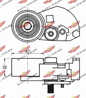 Autokit 03.80557 - Spriegotājrullītis, Gāzu sadales mehānisma piedziņas siksna autodraugiem.lv