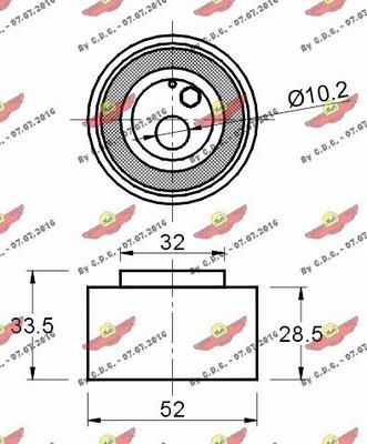 Autokit 03.80656 - Spriegotājrullītis, Gāzu sadales mehānisma piedziņas siksna autodraugiem.lv