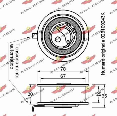 Autokit 03.80666 - Spriegotājrullītis, Gāzu sadales mehānisma piedziņas siksna autodraugiem.lv