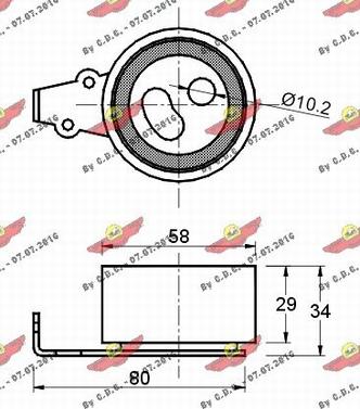 Autokit 03.80165 - Spriegotājrullītis, Gāzu sadales mehānisma piedziņas siksna autodraugiem.lv