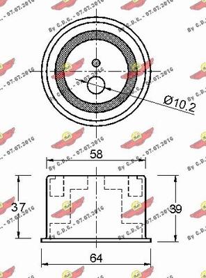 Autokit 03.80161 - Spriegotājrullītis, Gāzu sadales mehānisma piedziņas siksna autodraugiem.lv