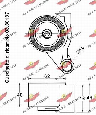 Autokit 03.80186 - Spriegotājrullītis, Gāzu sadales mehānisma piedziņas siksna autodraugiem.lv