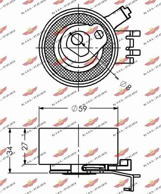 Autokit 03.80138 - Spriegotājrullītis, Gāzu sadales mehānisma piedziņas siksna autodraugiem.lv