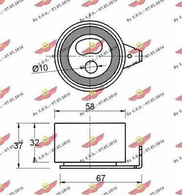 Autokit 03.80854 - Spriegotājrullītis, Gāzu sadales mehānisma piedziņas siksna autodraugiem.lv