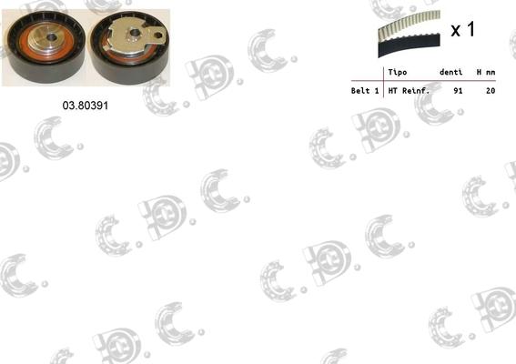 Autokit 03.80391K - Spriegotājrullītis, Gāzu sadales mehānisma piedziņas siksna autodraugiem.lv