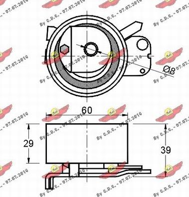 Autokit 03.80398 - Spriegotājrullītis, Gāzu sadales mehānisma piedziņas siksna autodraugiem.lv