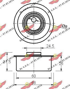 Autokit 03.80370 - Spriegotājrullītis, Gāzu sadales mehānisma piedziņas siksna autodraugiem.lv