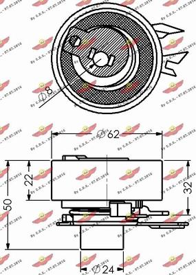 Autokit 03.359 - Spriegotājrullītis, Gāzu sadales mehānisma piedziņas siksna autodraugiem.lv