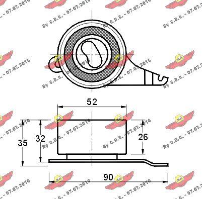 Autokit 03.317 - Spriegotājrullītis, Gāzu sadales mehānisma piedziņas siksna autodraugiem.lv