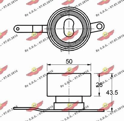 Autokit 03.379 - Spriegotājrullītis, Gāzu sadales mehānisma piedziņas siksna autodraugiem.lv