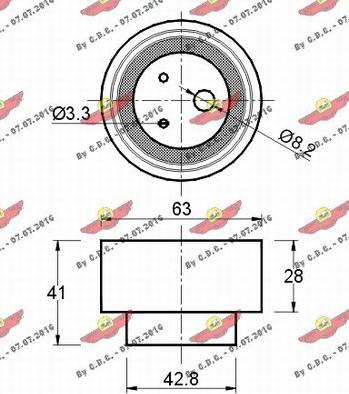 Autokit 03.209 - Spriegotājrullītis, Gāzu sadales mehānisma piedziņas siksna autodraugiem.lv