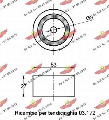 Autokit 03.751 - Spriegotājrullītis, Gāzu sadales mehānisma piedziņas siksna autodraugiem.lv