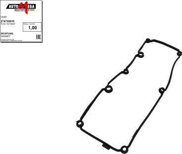 Automega 274755010 - Blīve, Motora bloka galvas vāks autodraugiem.lv