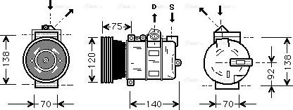 Ava Quality Cooling AUAK043 - Kompresors, Gaisa kond. sistēma autodraugiem.lv