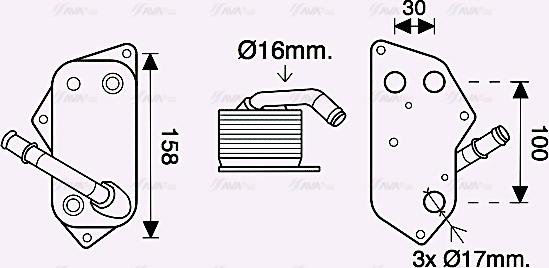 Ava Quality Cooling BW3558 - Eļļas radiators, Motoreļļa autodraugiem.lv