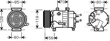 Ava Quality Cooling CNAK256 - Kompresors, Gaisa kond. sistēma autodraugiem.lv