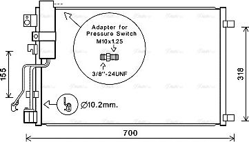 Ava Quality Cooling DNA5283D - Kondensators, Gaisa kond. sistēma autodraugiem.lv
