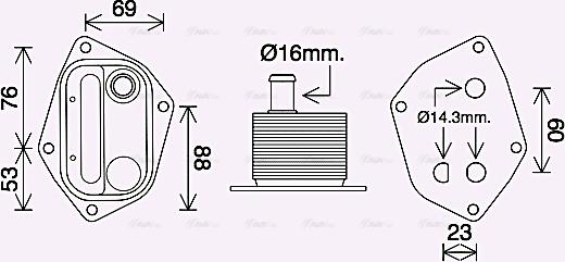 Ava Quality Cooling HY3459 - Eļļas radiators, Motoreļļa autodraugiem.lv