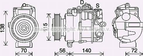 Ava Quality Cooling MSK704 - Kompresors, Gaisa kond. sistēma autodraugiem.lv