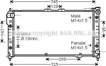 Ava Quality Cooling MZ 2113 - Radiators, Motora dzesēšanas sistēma autodraugiem.lv