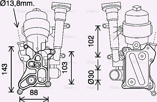 Ava Quality Cooling OL3686H - Eļļas radiators, Motoreļļa autodraugiem.lv