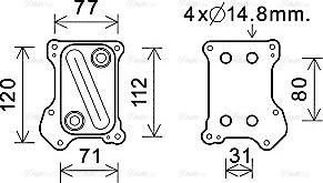 Ava Quality Cooling OL3686 - Eļļas radiators, Motoreļļa autodraugiem.lv