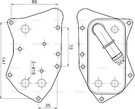 Ava Quality Cooling OL3749 - Eļļas radiators, Motoreļļa autodraugiem.lv