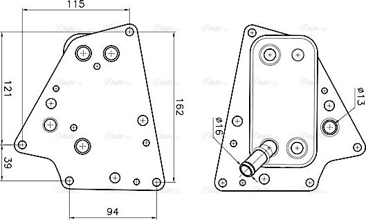 Ava Quality Cooling OL3748 - Eļļas radiators, Motoreļļa autodraugiem.lv