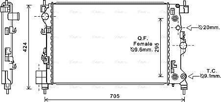 Ava Quality Cooling OL2667 - Radiators, Motora dzesēšanas sistēma autodraugiem.lv