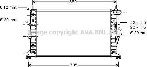 Ava Quality Cooling OL 2222 - Radiators, Motora dzesēšanas sistēma autodraugiem.lv