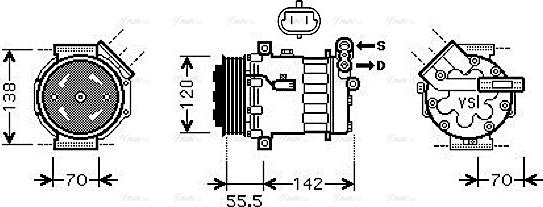 Ava Quality Cooling OL K447 - Kompresors, Gaisa kond. sistēma autodraugiem.lv