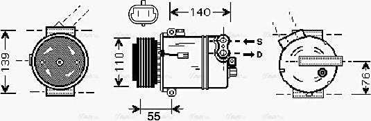 Ava Quality Cooling OLAK451 - Kompresors, Gaisa kond. sistēma autodraugiem.lv