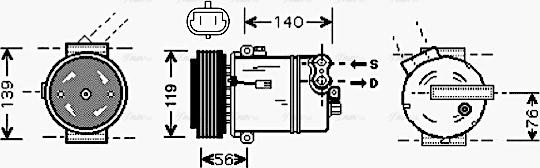 Ava Quality Cooling OL K463 - Kompresors, Gaisa kond. sistēma autodraugiem.lv