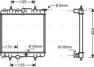 Ava Quality Cooling PEA2224 - Radiators, Motora dzesēšanas sistēma autodraugiem.lv