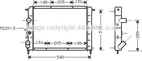 Ava Quality Cooling RTA2258 - Radiators, Motora dzesēšanas sistēma autodraugiem.lv