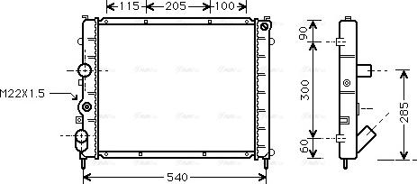 Ava Quality Cooling RTA2215 - Radiators, Motora dzesēšanas sistēma autodraugiem.lv