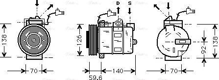 Ava Quality Cooling SBAK054 - Kompresors, Gaisa kond. sistēma autodraugiem.lv