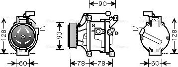 Ava Quality Cooling TOAK443 - Kompresors, Gaisa kond. sistēma autodraugiem.lv