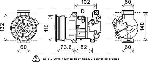 Ava Quality Cooling TOAK683 - Kompresors, Gaisa kond. sistēma autodraugiem.lv