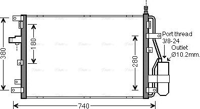 Ava Quality Cooling VOA5158D - Kondensators, Gaisa kond. sistēma autodraugiem.lv