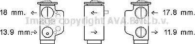Ava Quality Cooling VW1367 - Izplešanās vārsts, Gaisa kond. sistēma autodraugiem.lv