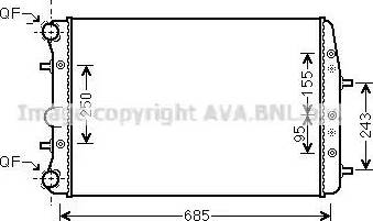 Ava Quality Cooling VW2374 - Radiators, Motora dzesēšanas sistēma autodraugiem.lv