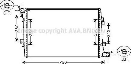 Ava Quality Cooling VWA2255 - Radiators, Motora dzesēšanas sistēma autodraugiem.lv