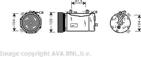 Ava Quality Cooling VW K172 - Kompresors, Gaisa kond. sistēma autodraugiem.lv