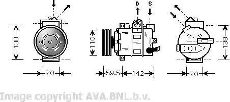 Ava Quality Cooling VWK258 - Kompresors, Gaisa kond. sistēma autodraugiem.lv