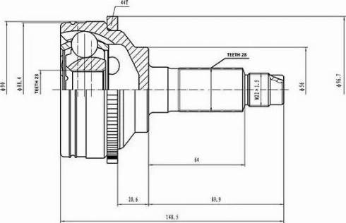 Aywiparts AW1510764A - Šarnīru komplekts, Piedziņas vārpsta autodraugiem.lv