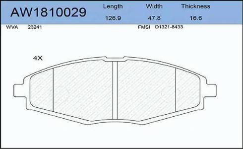 Aywiparts AW1810029 - Bremžu uzliku kompl., Disku bremzes autodraugiem.lv